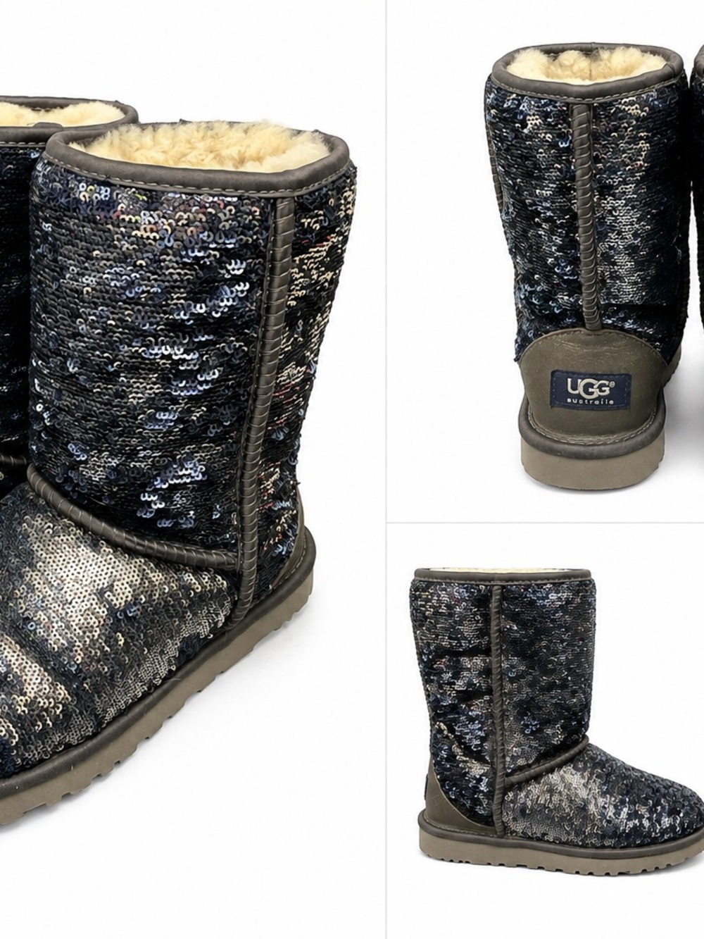 UGG Sequin Classic Short Boot - Black Multi Sequin US 9